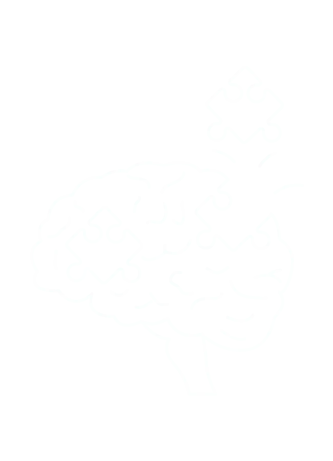 ilustracja przedstawiająca mózg zbudowany z puzzli